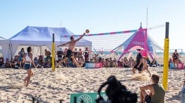 Volleyball match on the sand