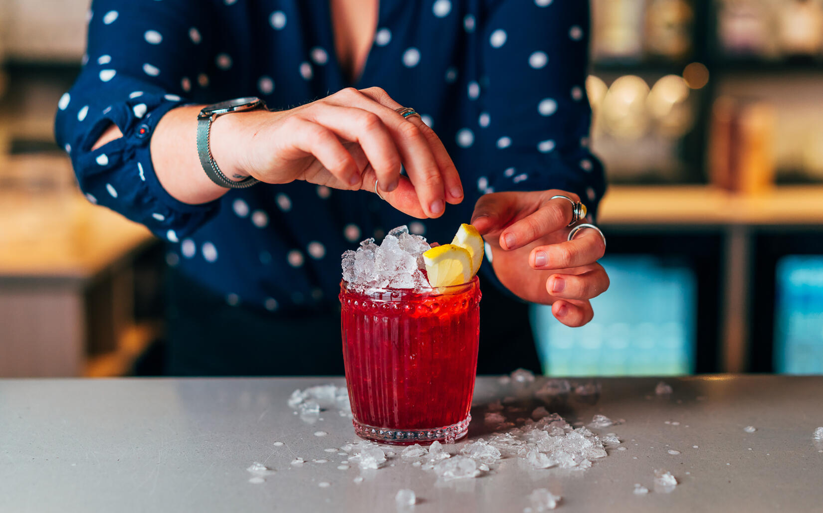 Christmas Tarquin's bramble cocktail in the Living Space