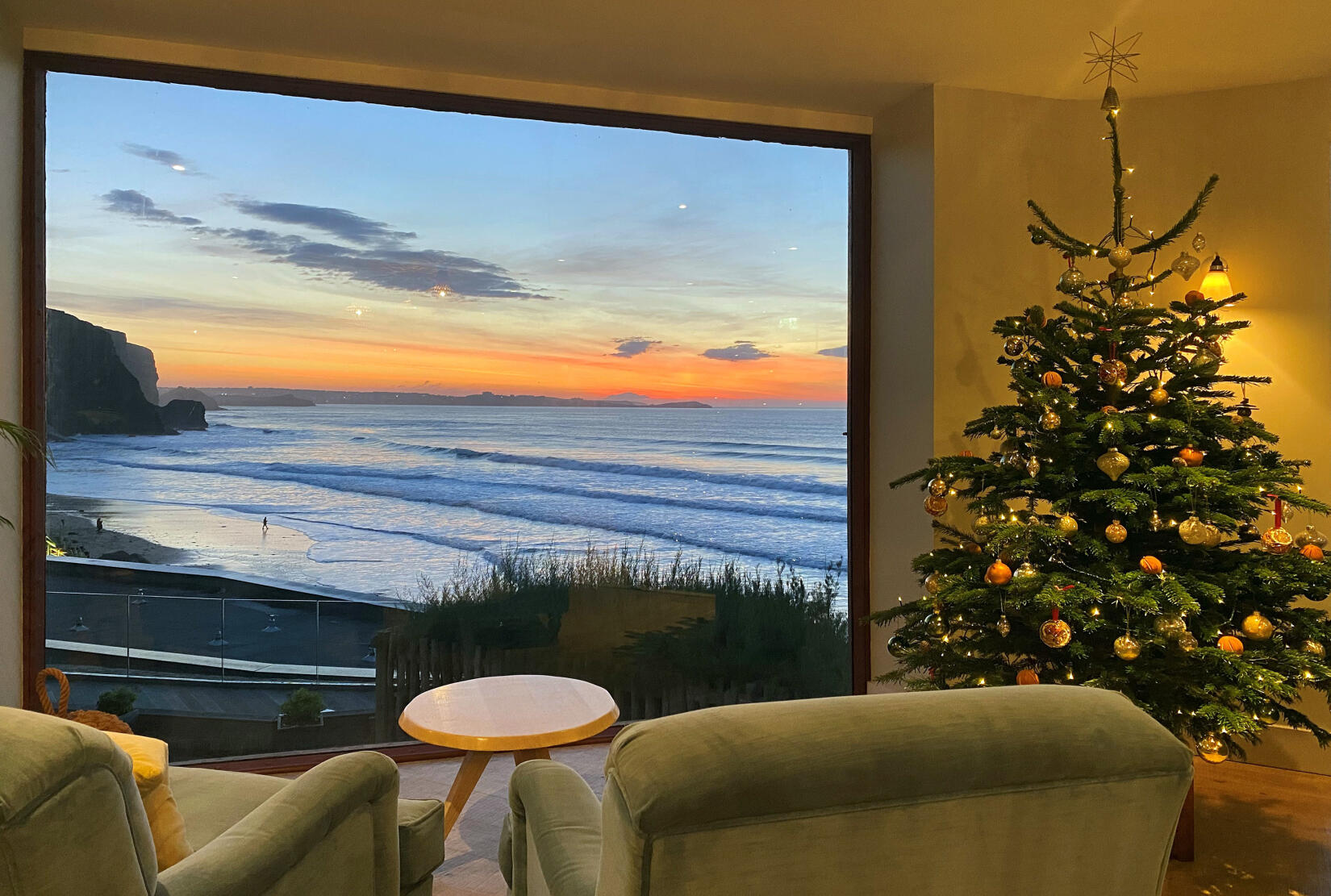 A Christmas sunset seen from the Ocean Room