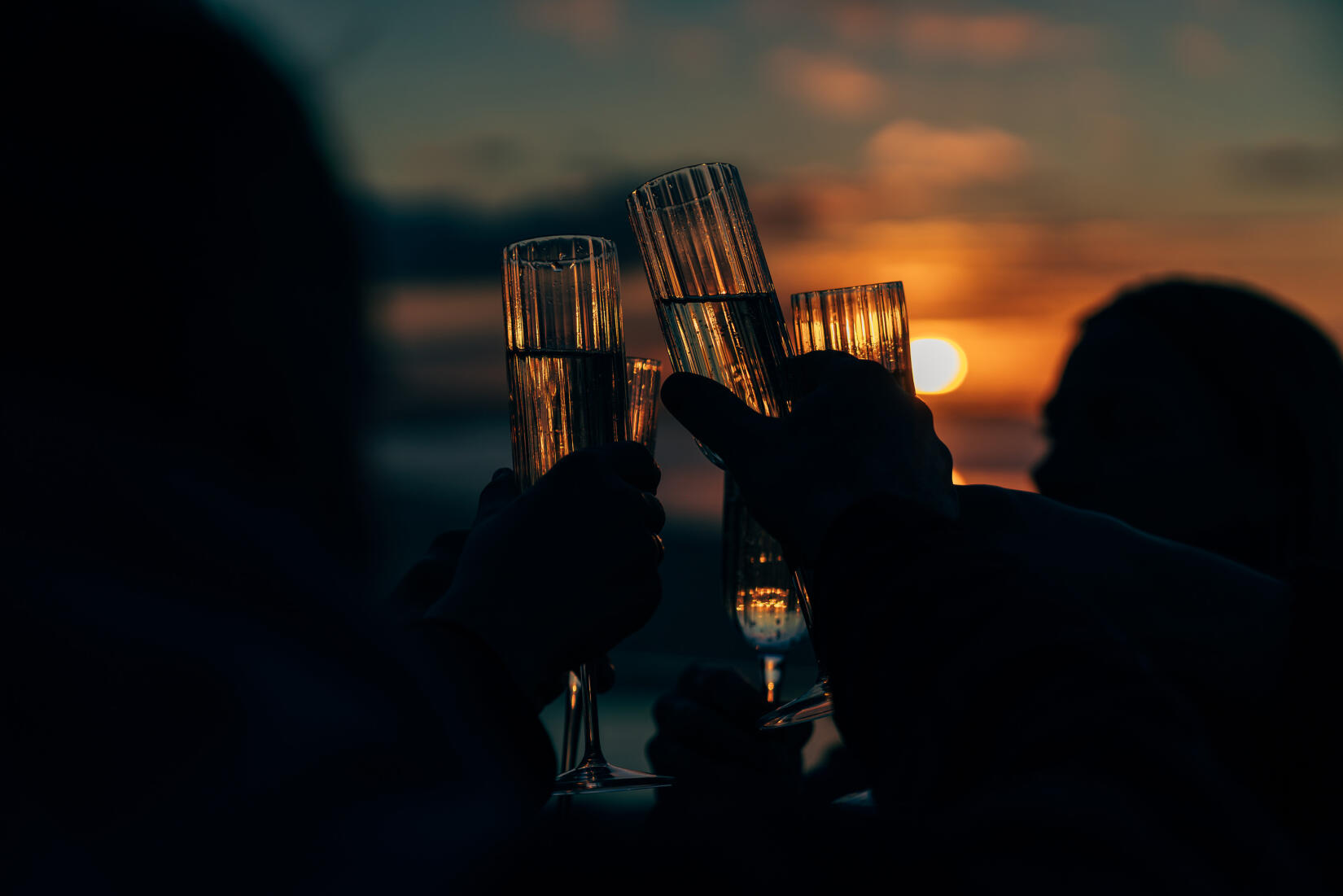 Champagne toast at New Year