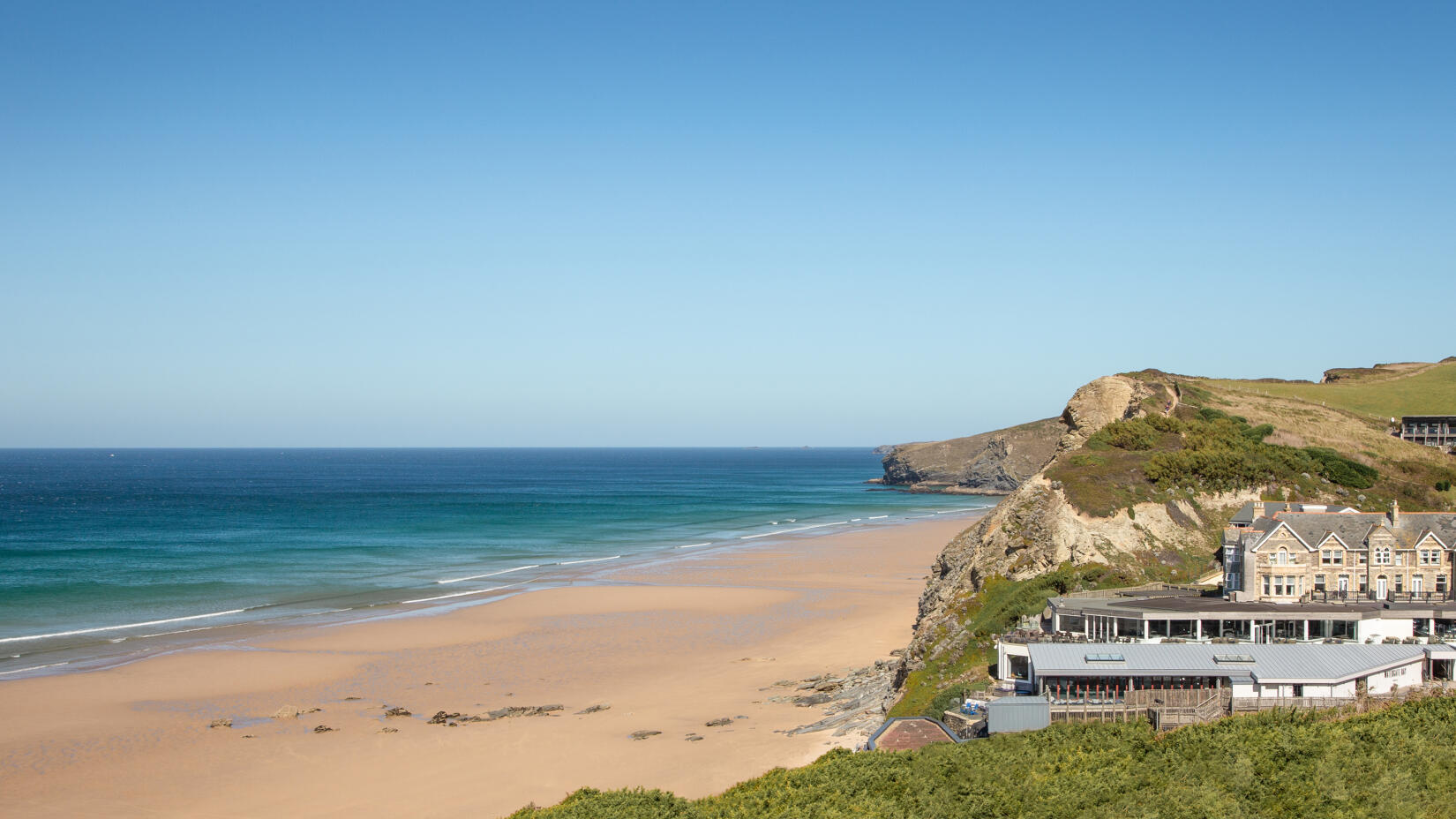 Watergate Bay Hotel view from the coast path