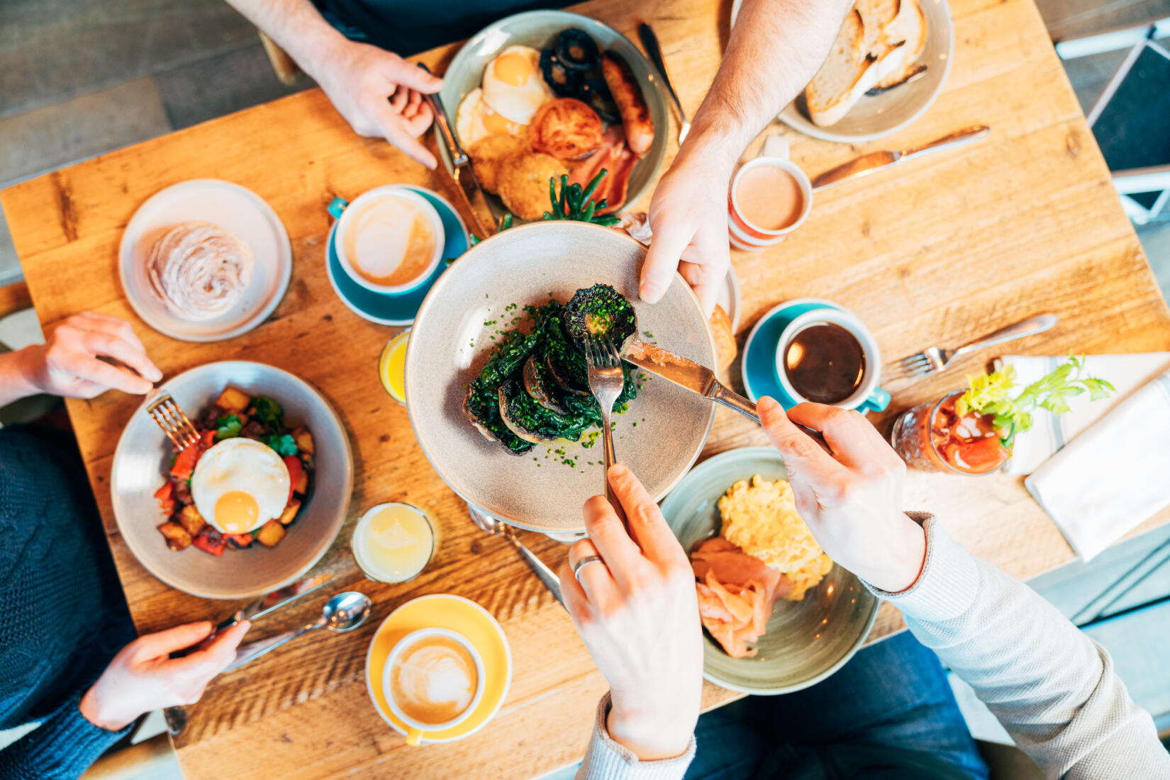 People eating umami mushrooms and hash it up