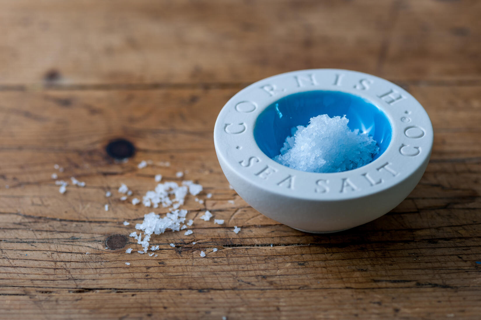 Cornish sea salt in a dish