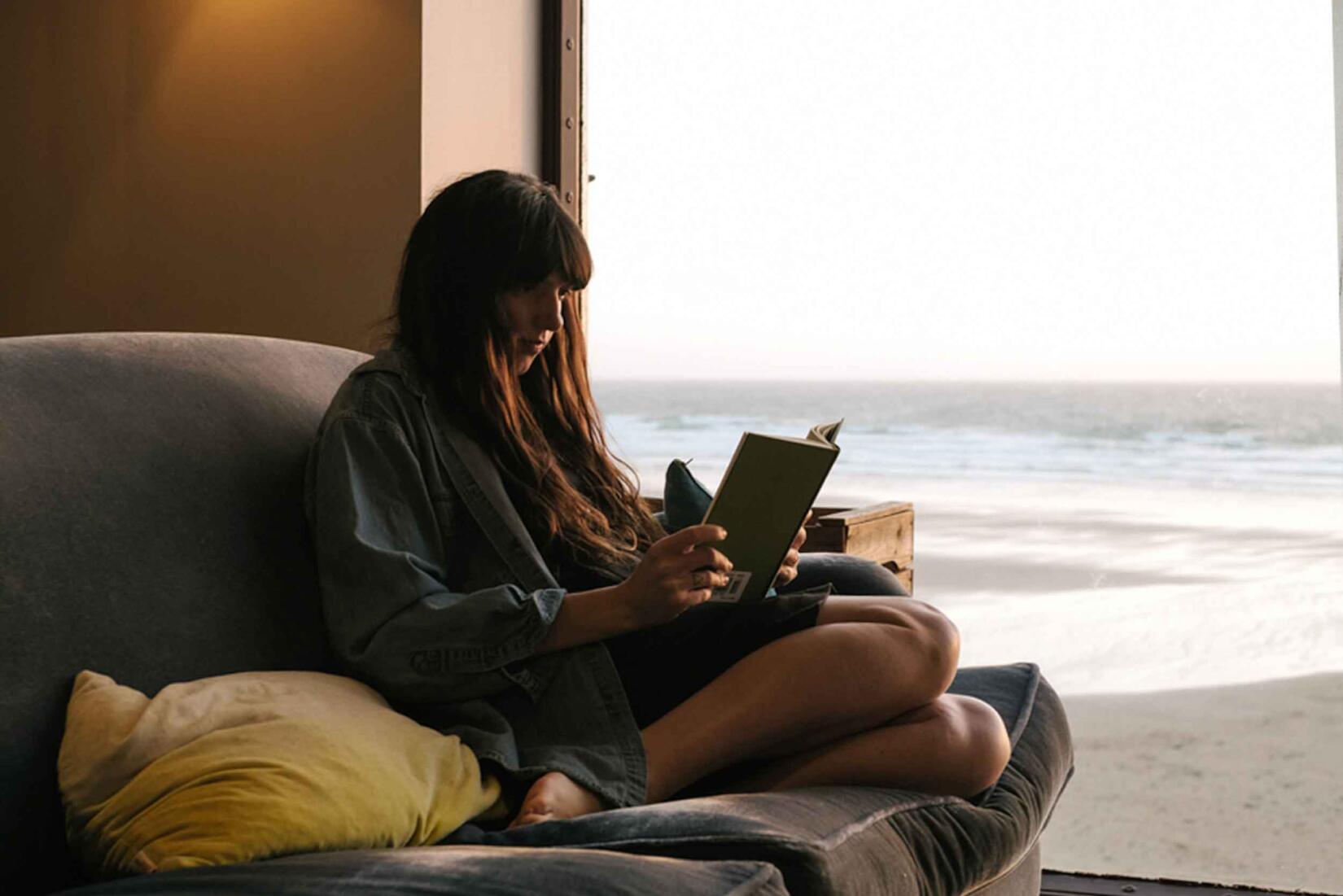 Ocean Room Window Girl Reading Book