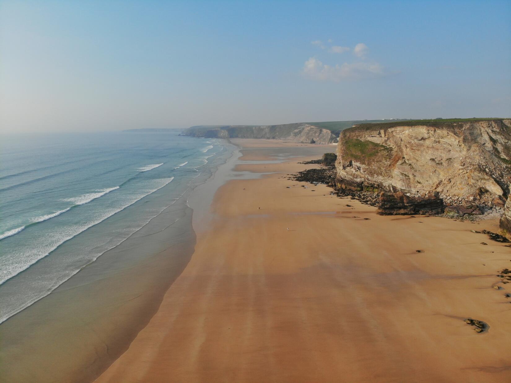 Low tide photo of Watergate Bay by Melissa Beckford