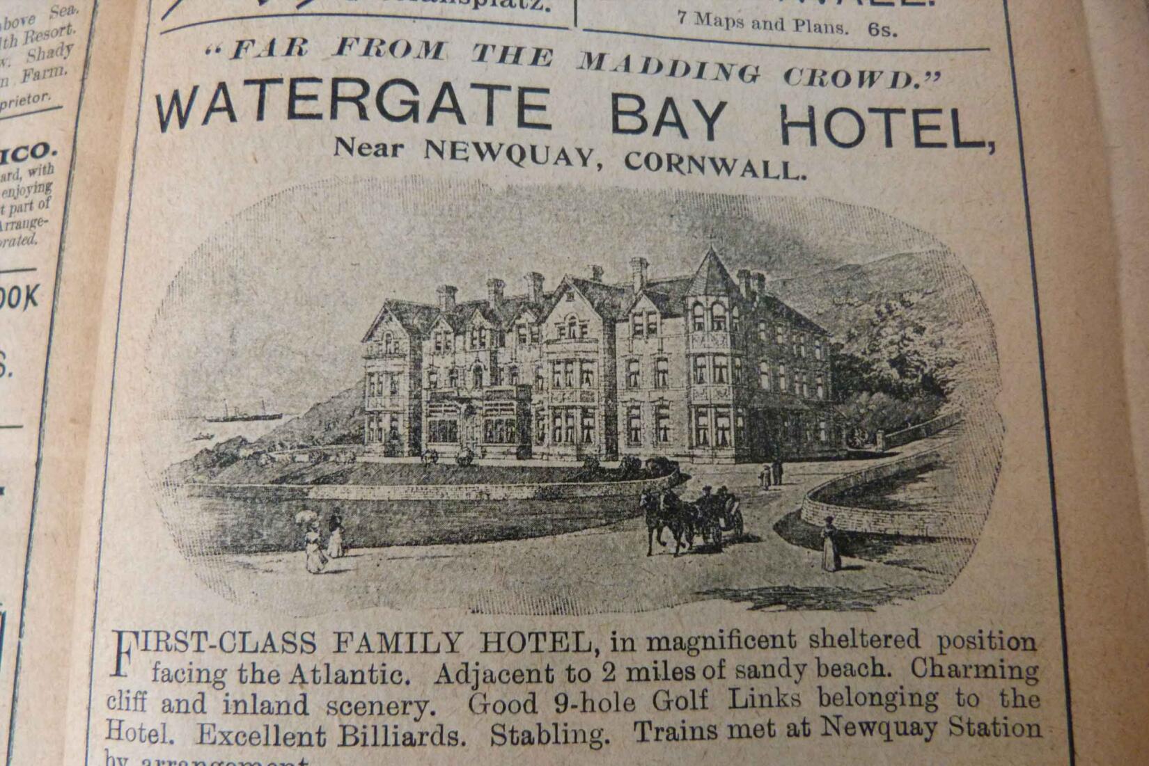 History Of Watergate Bay Newspaper Article