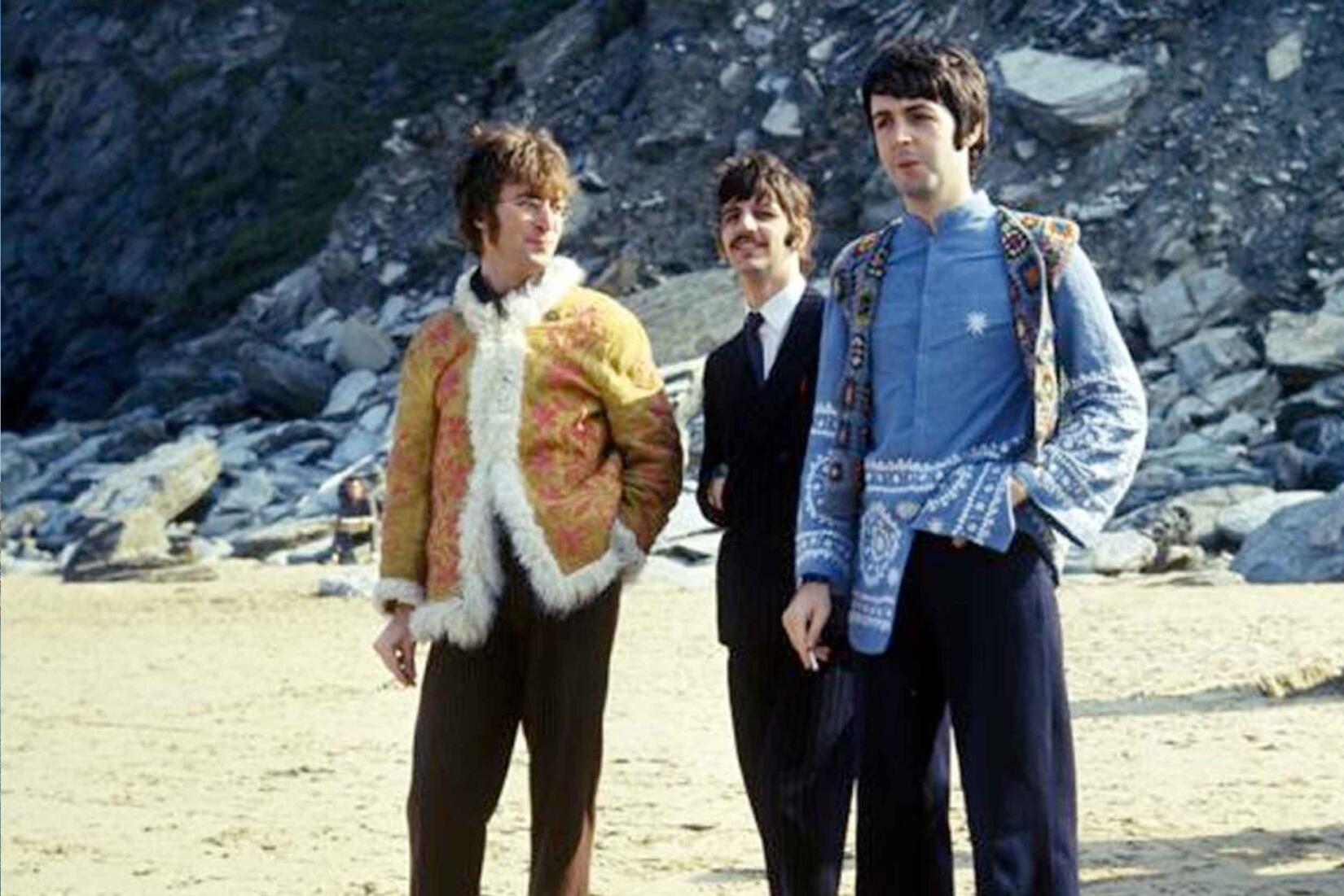 The Beatles at Watergate Bay beach