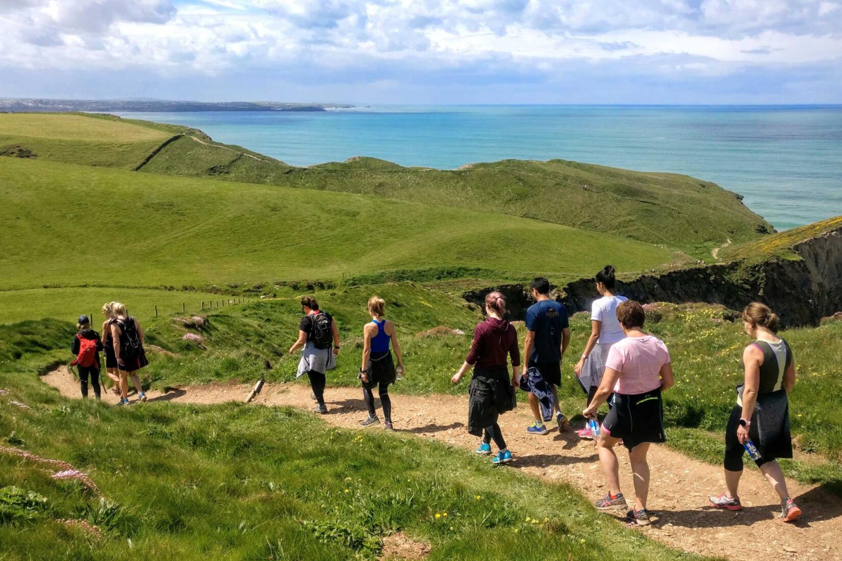 Walkers on the coast path