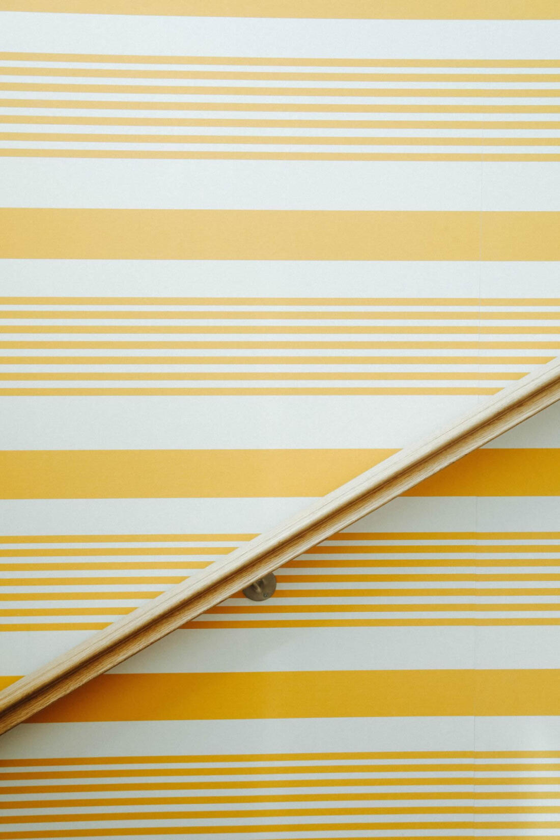 Rhona McDade's photograph of the yellow stripy wallpaper in Watergate Bay hotel