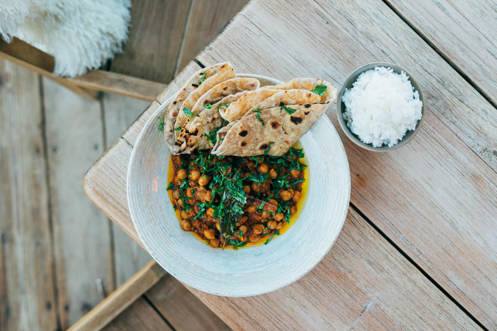 Chana Masala with chapti and rice