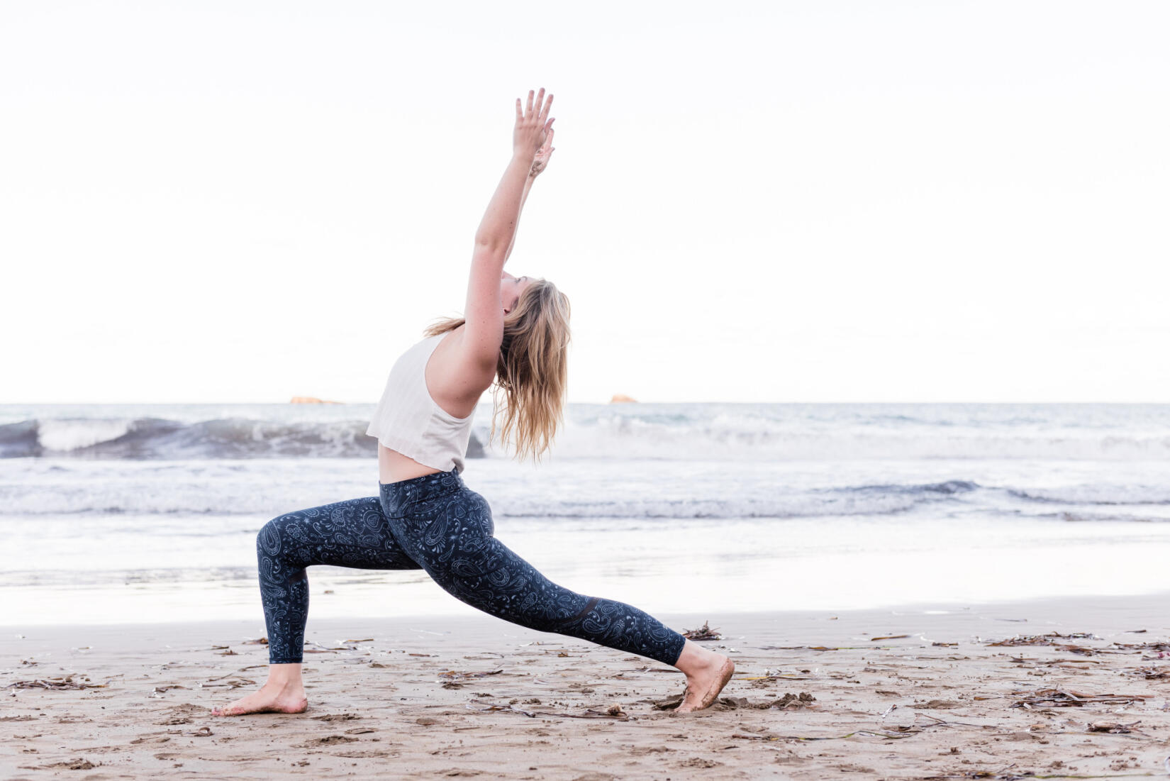 Gemma Bolger yoga pose on the beach