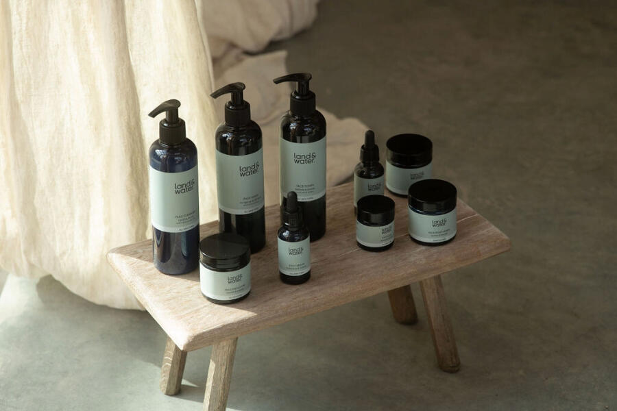 collection of land&water skin products