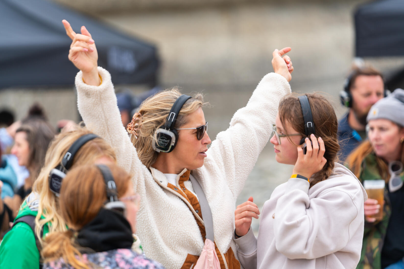 Silent disco on the beach