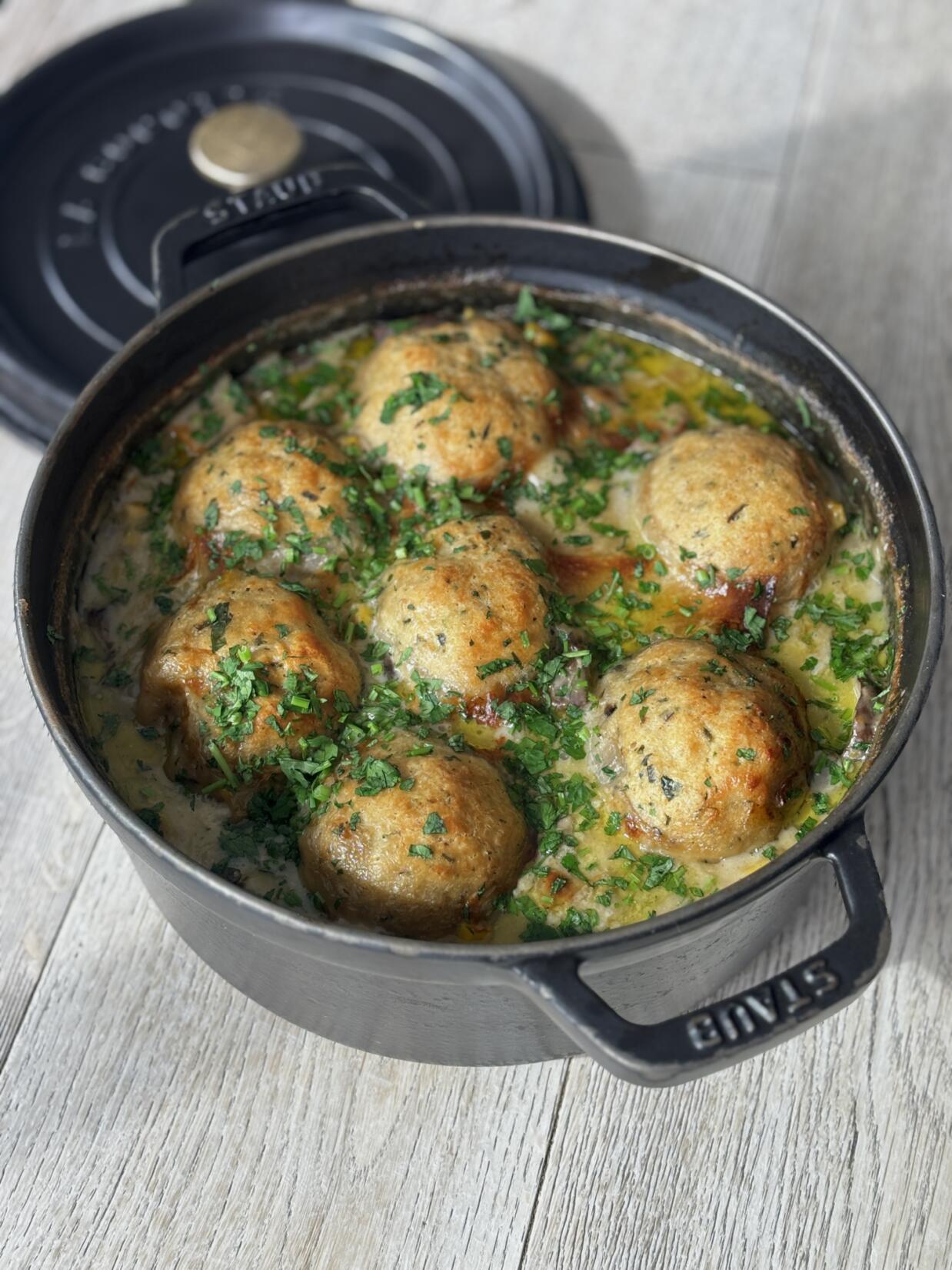 Turkey stew in a pot