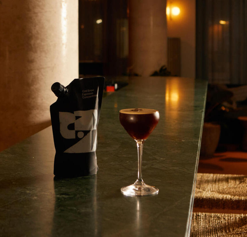 An image of Origin cold brew and an espresso martini